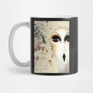 WHITE ART DECO FEATHER FLAPPER Mug